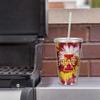 Rico Industries NCAA Iowa State Cyclones Metallic Tye Dye 16oz Clear Tumbler W/Straw view 2