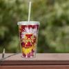 Rico Industries NCAA Iowa State Cyclones Metallic Tye Dye 16oz Clear Tumbler W/Straw view 3