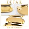 3 Pack Check Holder Tip Trays with Clip, Gold Money Clip for Cash and Credit Cards, Stainless Steel Money Tip Clips Check Holder for Restaurants, Bars, Hotels and Dining (8.7 x 3.5 Inch) view 3
