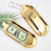 3 Pack Check Holder Tip Trays with Clip, Gold Money Clip for Cash and Credit Cards, Stainless Steel Money Tip Clips Check Holder for Restaurants, Bars, Hotels and Dining (8.7 x 3.5 Inch) view 4