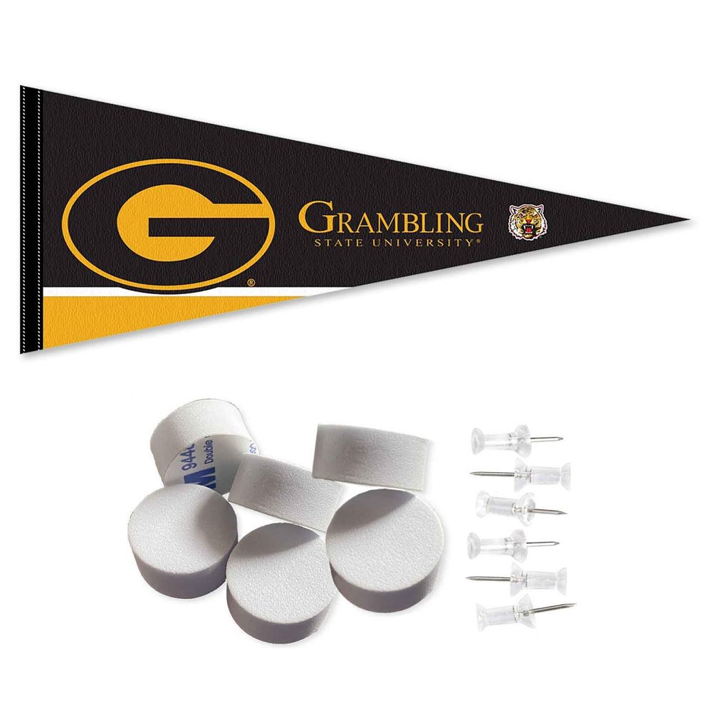 College Flags & Banners Co. Grambling State Tigers Pennant Flag and Wall Tack Mount Pads