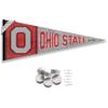 College Flags & Banners Co. Ohio State Buckeyes Retro Throwback Vintage Pennant Flag and Wall Tack Mount Pads view 1