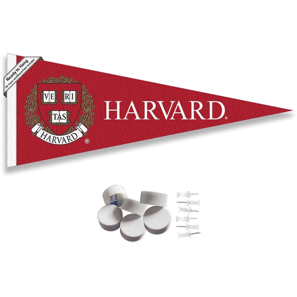 Harvard Crimson Pennant Flag and Wall Tack Mount Pads