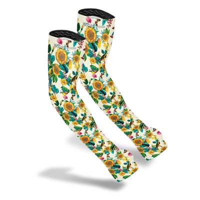 FARMER'S DEFENSE Sleeves | UV Cooling Sleeves for Sun Protection | Premium Anti-Scratch Arm Guard Sleeve for Skin - for Gardening Harvesting Sports Outdoors | Unisex | Garden Flowers - XS