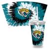 Rico Industries NFL Jacksonville Jaguars Metallic Tye Dye NFL Football Team 16oz Clear Tumbler W/Straw view 1