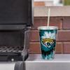 Rico Industries NFL Jacksonville Jaguars Metallic Tye Dye NFL Football Team 16oz Clear Tumbler W/Straw view 2