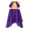 Agoky Girls Metallic Praise Dance Dress Long Sleeve Liturgical Worship Full Length Church Robe Lyrical Dancewear Costume Purple B 16 Years view 3