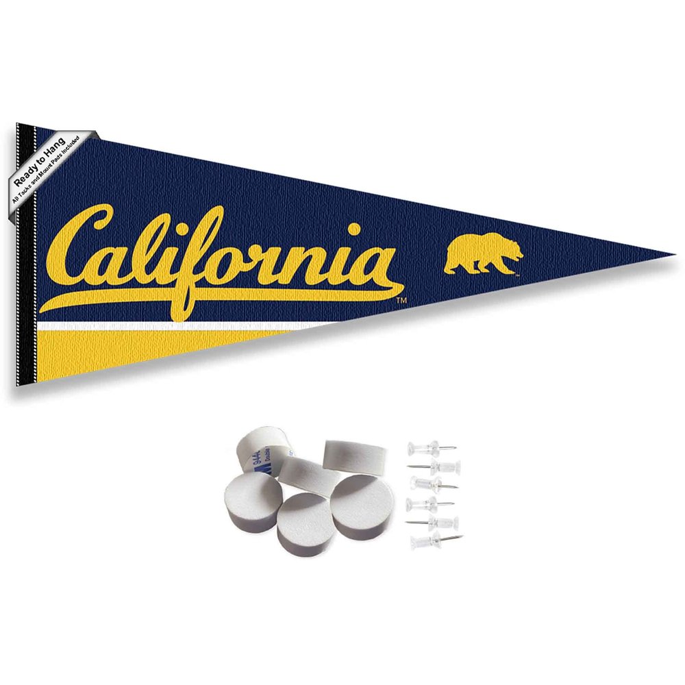 College Flags & Banners Co. Cal Berkeley Golden Bears Pennant Flag and Wall Tack Mount Pads
