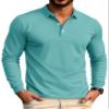 MAGCOMSEN Long Sleeve Polo Shirts for Men Dry Fit Collared Shirt Casual Stylish Moisture Wicking Work Athletic Golf Polos Grey Green view 1