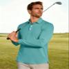 MAGCOMSEN Long Sleeve Polo Shirts for Men Dry Fit Collared Shirt Casual Stylish Moisture Wicking Work Athletic Golf Polos Grey Green view 3