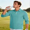 MAGCOMSEN Long Sleeve Polo Shirts for Men Dry Fit Collared Shirt Casual Stylish Moisture Wicking Work Athletic Golf Polos Grey Green view 4