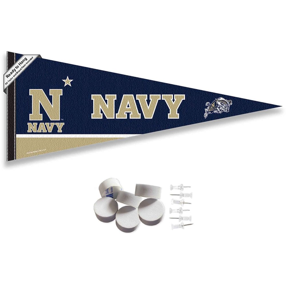 US Navy Midshipmen Pennant Flag and Wall Tack Mount Pads