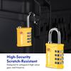 SURE LOCK TSA Accepted 4 Dig Heavy Duty Big Combination Luggage Padlock All Metal Travel Lock for Equipment Hard Case Luggage Gun Case Gym Locker Pelican Vault Lock (1, Yellow) view 4