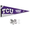 College Flags & Banners Co. Texas Christian Horned Frogs Pennant Flag and Wall Tack Mount Pads view 1