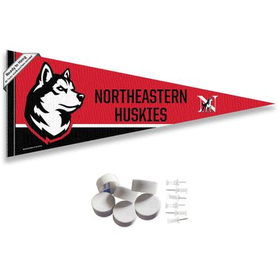 College Flags & Banners Co. Northeastern Huskies Pennant Flag and Wall Tack Mount Pads