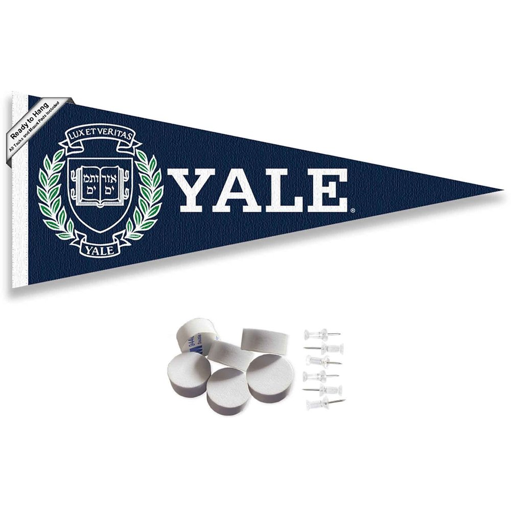 College Flags & Banners Co. Yale Bulldogs Pennant Flag and Wall Tack Mount Pads