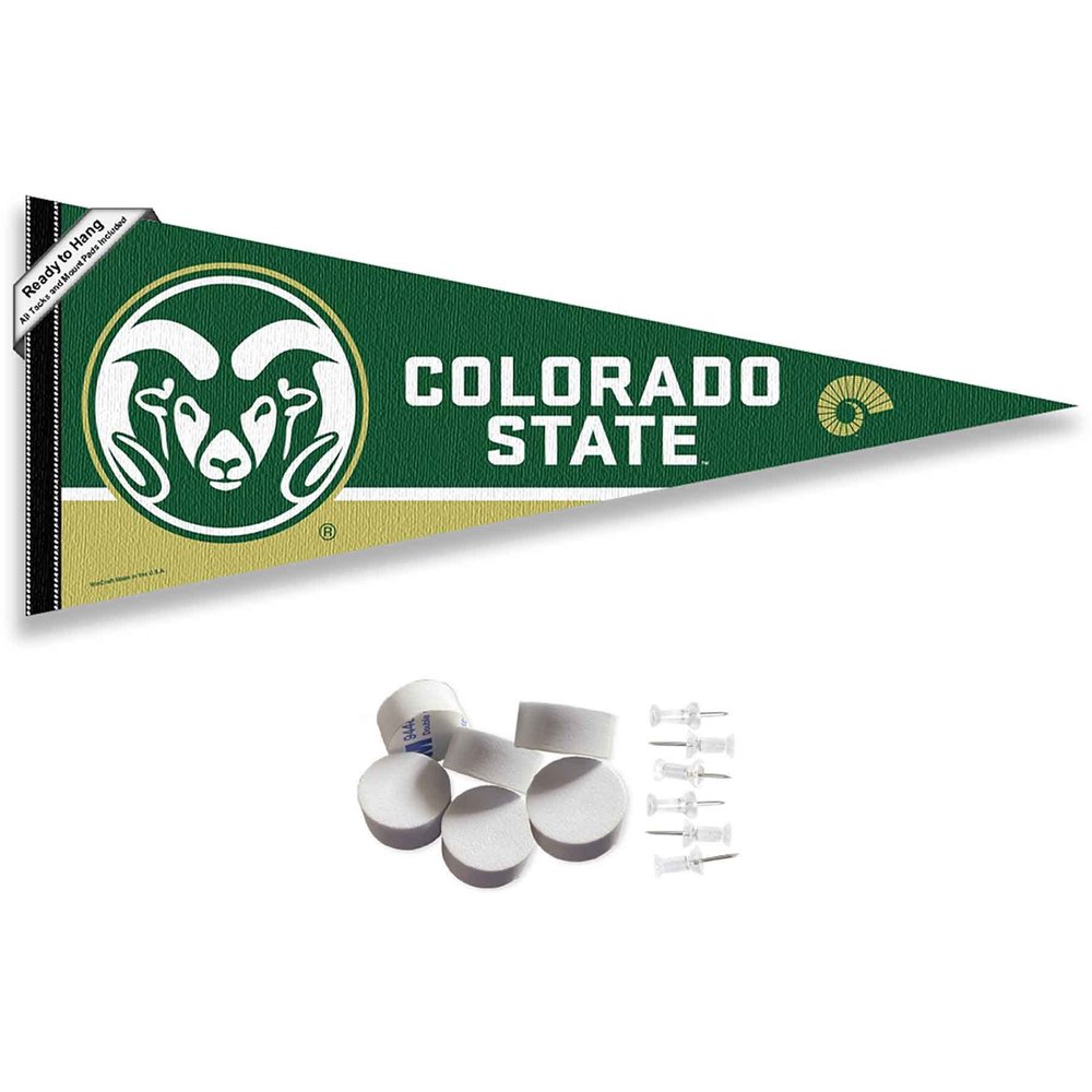 College Flags & Banners Co. Colorado State Rams Pennant Flag and Wall Tack Mount Pads
