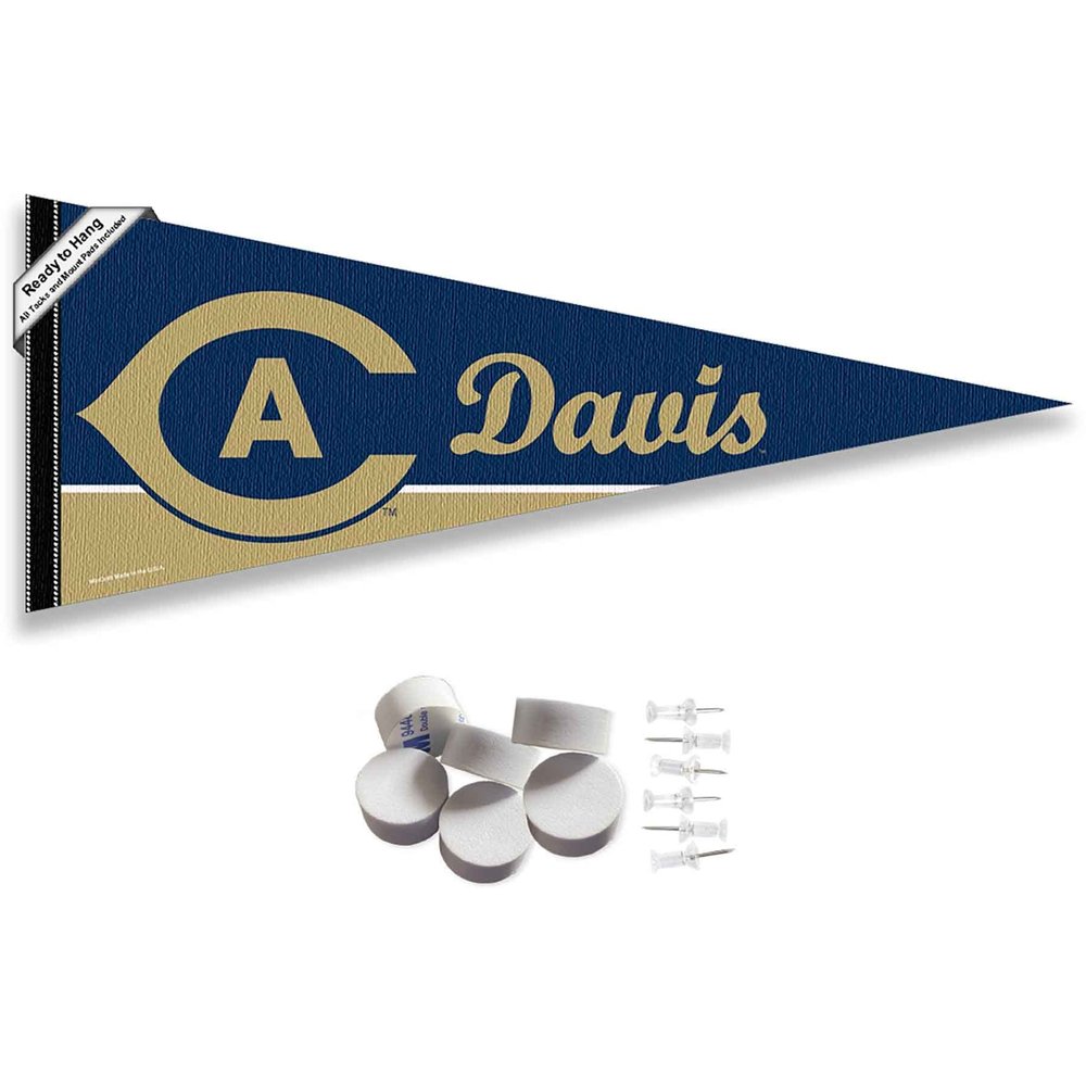 College Flags & Banners Co. UC Davis Aggies Pennant Flag and Wall Tack Mount Pads