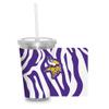 NFL Rico Industries Minnesota Vikings Glitter NFL Football Team 16oz Clear Tumbler W/Straw view 1