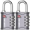 SURE LOCK TSA Accepted 4 Dig Heavy Duty Big Combination Luggage Padlock All Metal Travel Lock for Equipment Hard Case Luggage Gun Case Gym Locker Pelican Vault Lock (2, Grey) view 1