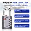 SURE LOCK TSA Accepted 4 Dig Heavy Duty Big Combination Luggage Padlock All Metal Travel Lock for Equipment Hard Case Luggage Gun Case Gym Locker Pelican Vault Lock (2, Grey) view 3