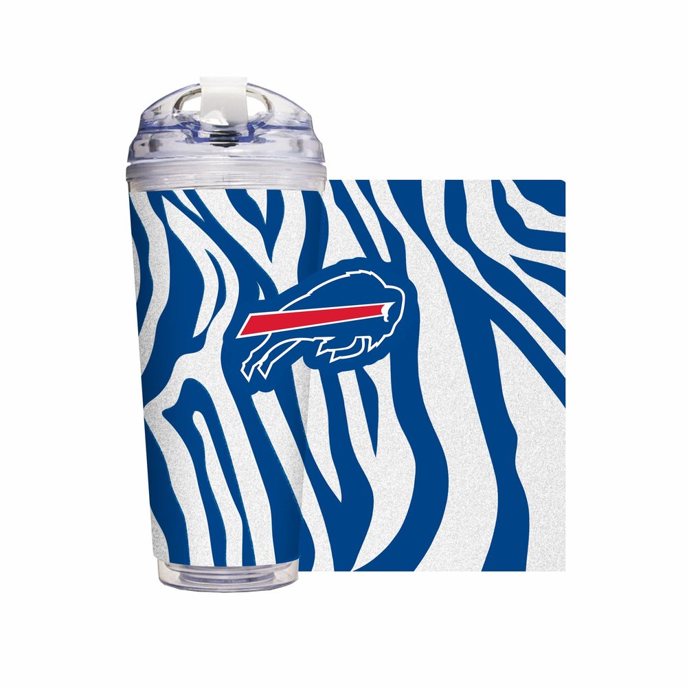 NFL Rico Industries Buffalo Bills Glitter 24oz Acrylic Tumbler with Hinged Lid
