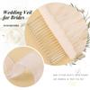HEREAD Bride Wedding Veil 2 Tiers Cathedral Floor Length Long Bachelorette Party Bridal Tulle Veils Hair Accessories with Comb and Ribbon Edge (White) view 4
