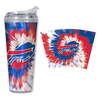 NFL Rico Industries Buffalo Bills Metallic Tye Dye 24oz Acrylic Tumbler with Hinged Lid