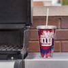 Rico Industries NFL New York Giants Metallic Tye Dye NFL Football Team 16oz Clear Tumbler W/Straw view 2