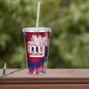 Rico Industries NFL New York Giants Metallic Tye Dye NFL Football Team 16oz Clear Tumbler W/Straw view 3