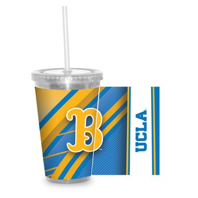 NCAA Rico Industries California-Los Angeles Bruins 16oz Clear Tumbler W/Straw