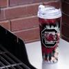NCAA Rico Industries South Carolina Gamecocks Metallic Tye Dye 24oz Acrylic Tumbler with Hinged Lid view 2