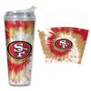 NFL Rico Industries San Francisco 49ers Metallic Tye Dye 24oz Acrylic Tumbler with Hinged Lid view 1