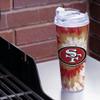 NFL Rico Industries San Francisco 49ers Metallic Tye Dye 24oz Acrylic Tumbler with Hinged Lid view 2