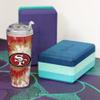 NFL Rico Industries San Francisco 49ers Metallic Tye Dye 24oz Acrylic Tumbler with Hinged Lid view 3