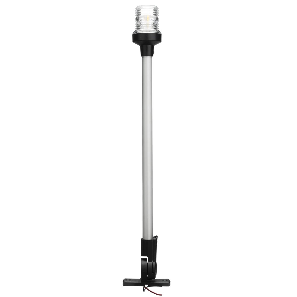 Young Marine 20 inch 3 Nautical Mile White LED Fold Down Boat Stern Light Anchor Light for T-TOP Pontoon and Fishing Boat Navigation Anchor Lights All Round 360 White LED 12-24V (20"-2.5W)