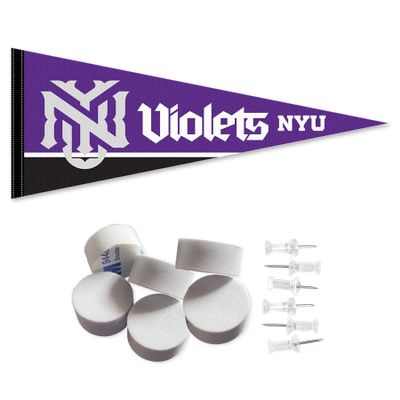 College Flags & Banners Co. New York Violets Pennant Flag and Wall Tack Mount Pads