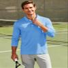 MAGCOMSEN Men's Polo Shirts Long Sleeve Casual Collared Golf Shirts Dry Fit Lightweight Performance Moisture Wicking Work Polos Sky Blue view 2
