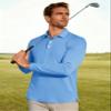 MAGCOMSEN Men's Polo Shirts Long Sleeve Casual Collared Golf Shirts Dry Fit Lightweight Performance Moisture Wicking Work Polos Sky Blue view 3