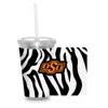 Rico Industries NCAA Oklahoma State Cowboys Glitter 16oz Clear Tumbler W/Straw view 1