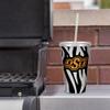 Rico Industries NCAA Oklahoma State Cowboys Glitter 16oz Clear Tumbler W/Straw view 2