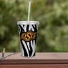Rico Industries NCAA Oklahoma State Cowboys Glitter 16oz Clear Tumbler W/Straw view 3
