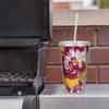 Rico Industries NCAA Arizona State Sun Devils Metallic Tye Dye 16oz Clear Tumbler W/Straw White view 2