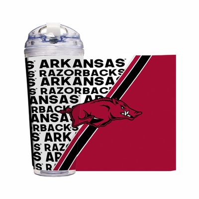 Rico Industries NCAA Arkansas Razorbacks 24oz Acrylic Tumbler with Hinged Lid