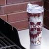 NCAA Rico Industries Mississippi State Bulldogs Metallic Tye Dye 24oz Acrylic Tumbler with Hinged Lid view 2
