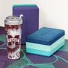 NCAA Rico Industries Mississippi State Bulldogs Metallic Tye Dye 24oz Acrylic Tumbler with Hinged Lid view 3