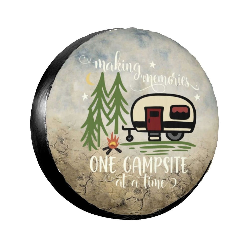 Kkaingg Tire Wheel Covers Making The Memories One Campsite at A Time Rv tire Covers Waterproof Tire Covers, Spare Tire Cover for Trailer RV SUV Truck 14 inch