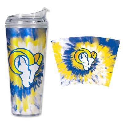 NFL Rico Industries Los Angeles Rams Metallic Tye Dye 24oz Acrylic Tumbler with Hinged Lid