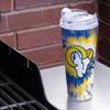 NFL Rico Industries Los Angeles Rams Metallic Tye Dye 24oz Acrylic Tumbler with Hinged Lid view 2