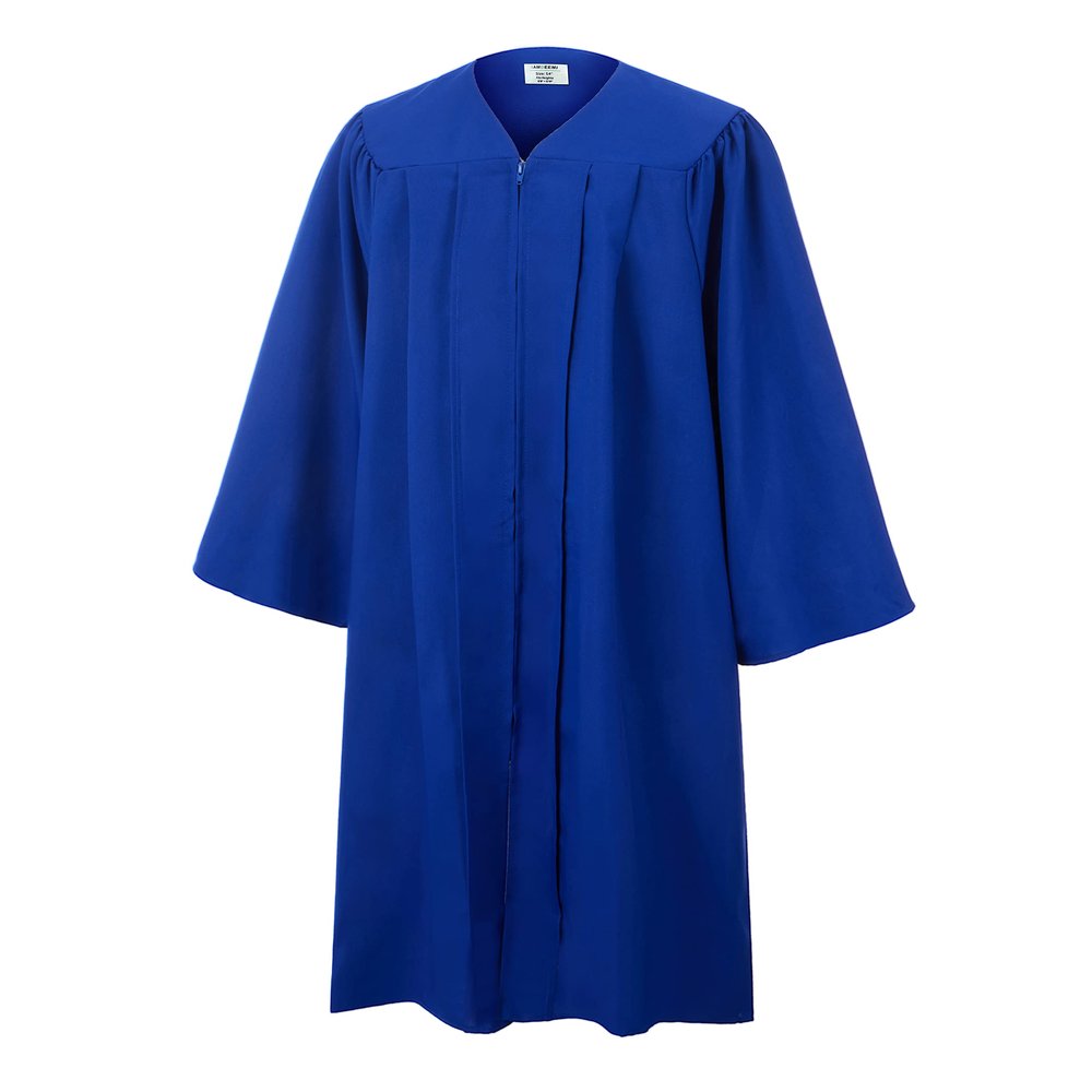 SAMDEEMI Unisex Adult Matte Graduation Gown Only, for High School, Bachelor, Choir Robes, Pulpit Robe, Pastor and Halloween, royal 48" Plus